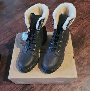 Mia Combat Boots with fur